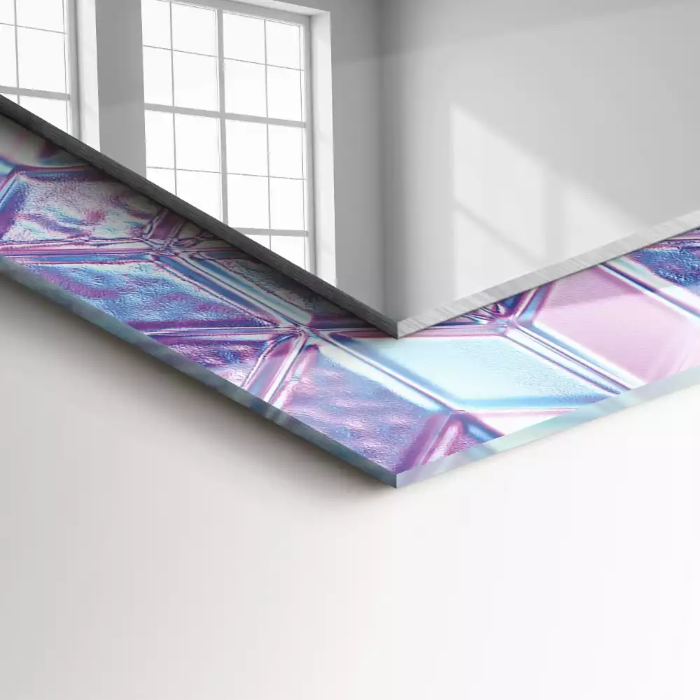 Obdélníkové dekorační zrcadlo Průhledné barevné kostky