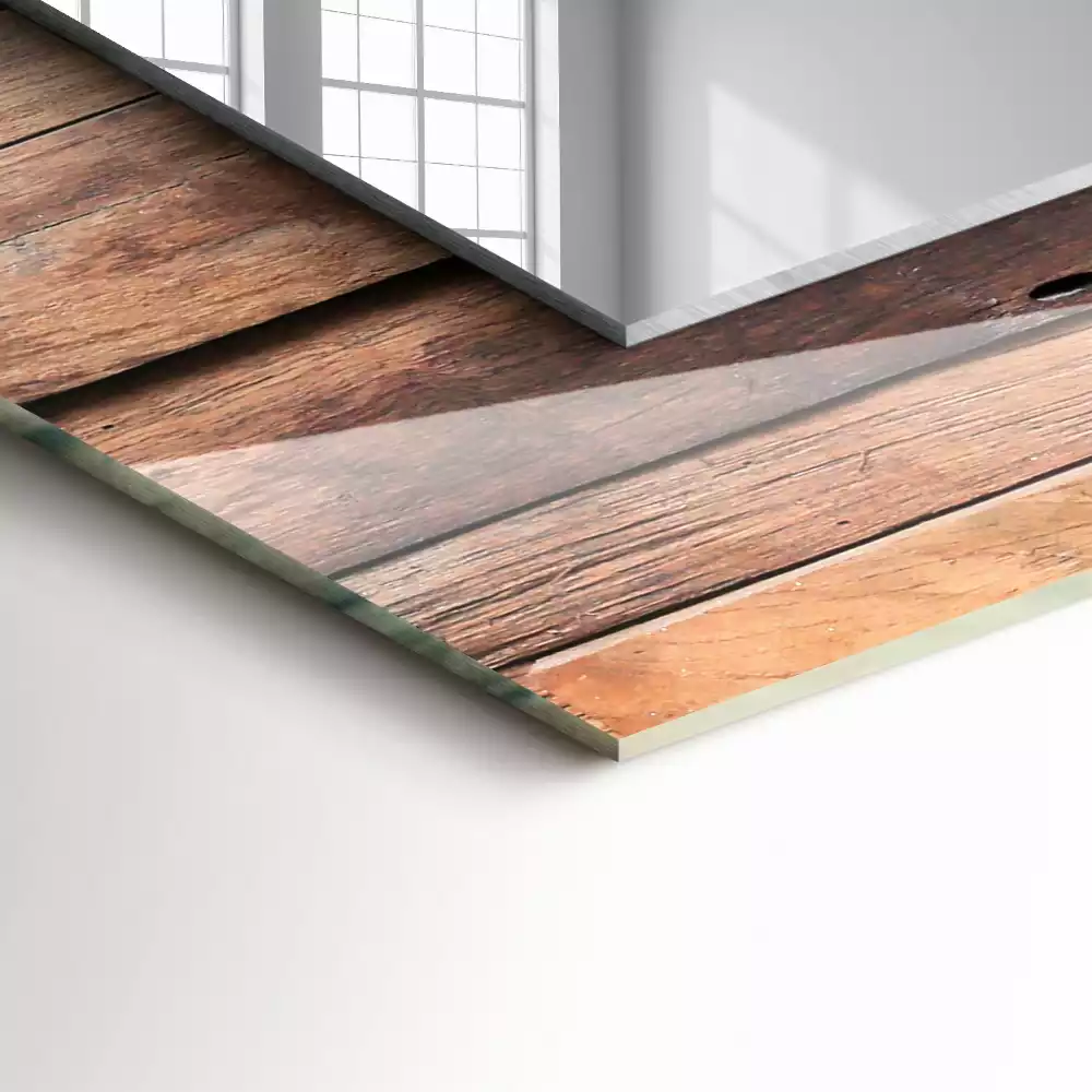 Obdélníkové dekorační zrcadlo Dřevěná panelová závěsné