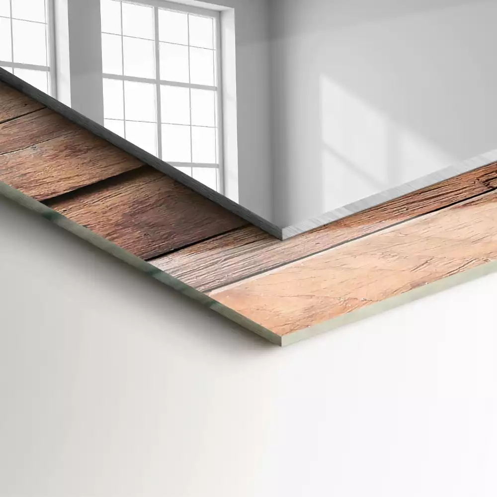 Obdélníkové dekorační zrcadlo Dřevěná panelová závěsné