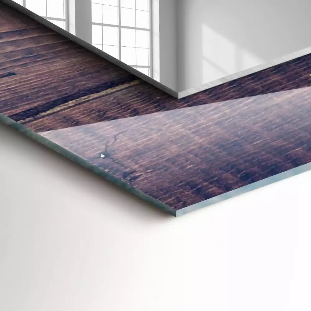 Obdélníkové dekorační zrcadlo Růžové dřevěné tulipány