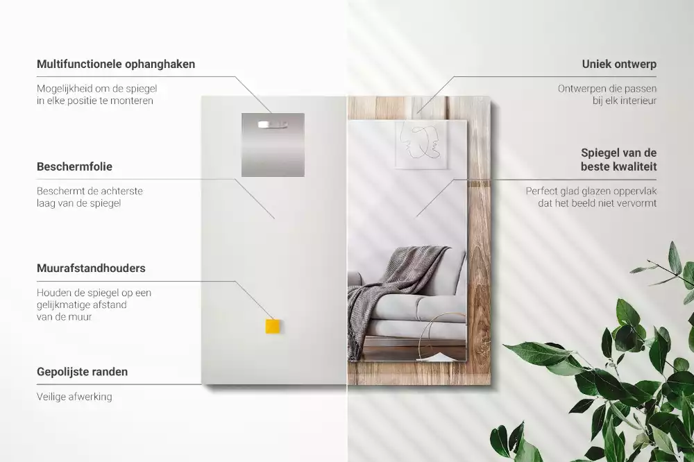 Obdélníkové dekorační zrcadlo Dřevěná prkenná podlaha