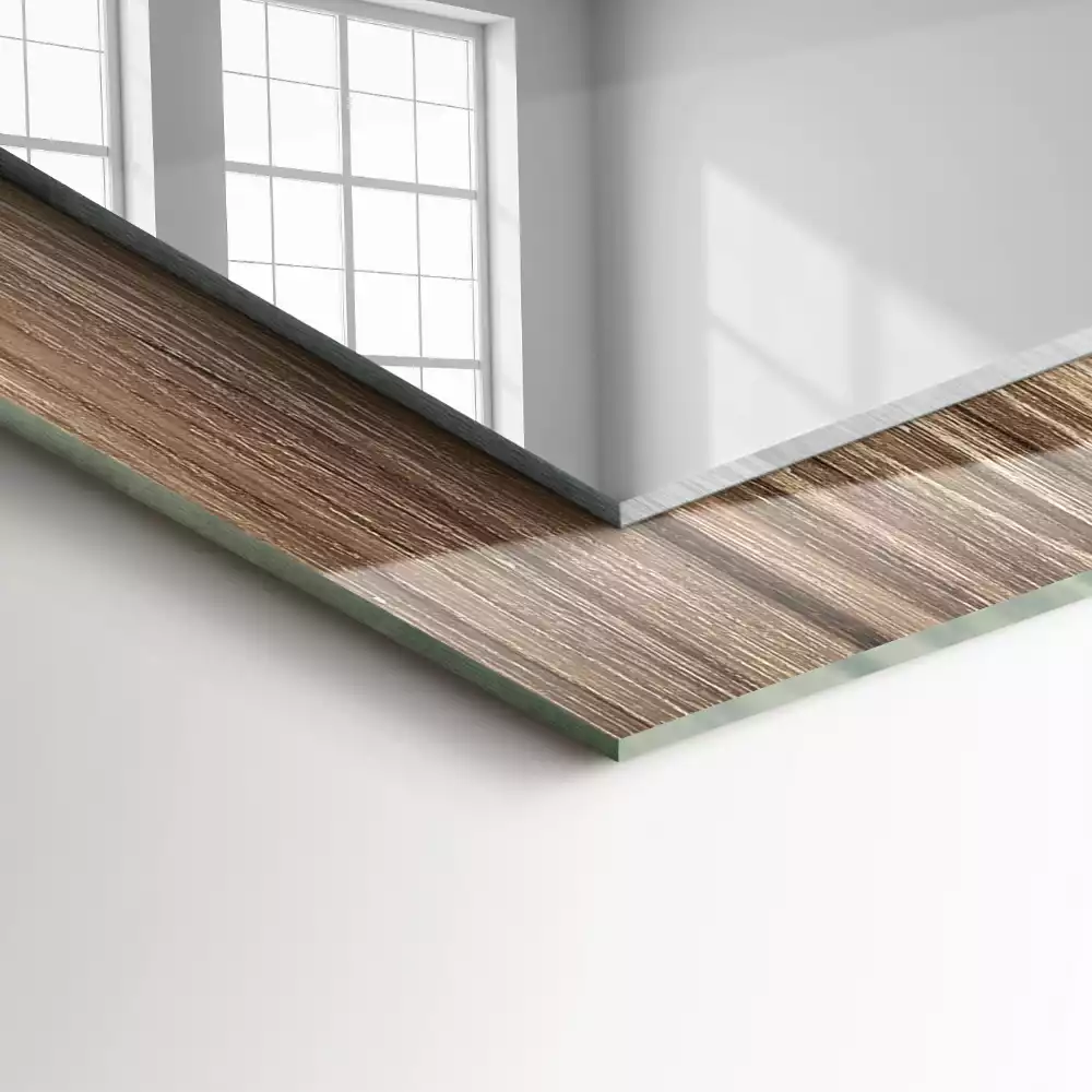 Obdélníkové dekorační zrcadlo Dřevěná prkenná podlaha