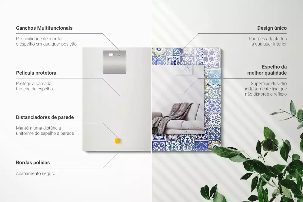 Obdélníkové dekorační zrcadlo Barevné mozaikové dlaždice