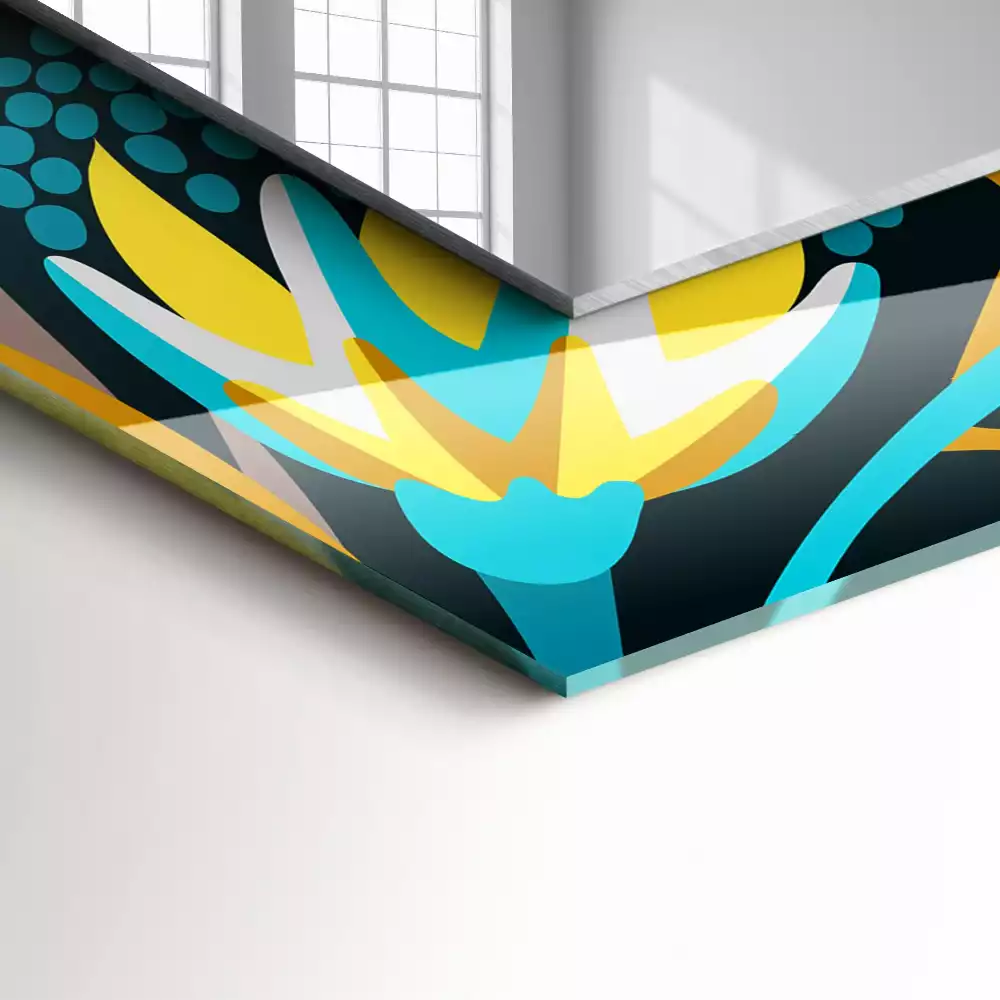 Obdélníkové dekorační zrcadlo Květiny listy vzory