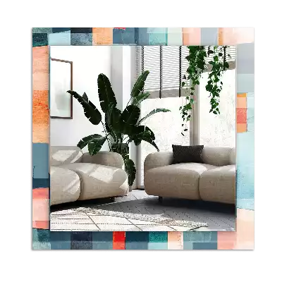 Obdélníkové dekorační zrcadlo Barevné abstraktní obdélníky