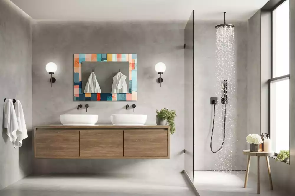 Obdélníkové dekorační zrcadlo Barevné abstraktní obdélníky