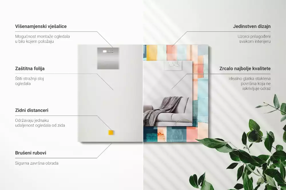 Obdélníkové dekorační zrcadlo Barevné abstraktní obdélníky