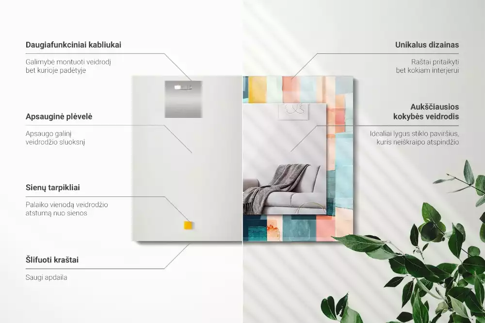 Obdélníkové dekorační zrcadlo Barevné abstraktní obdélníky