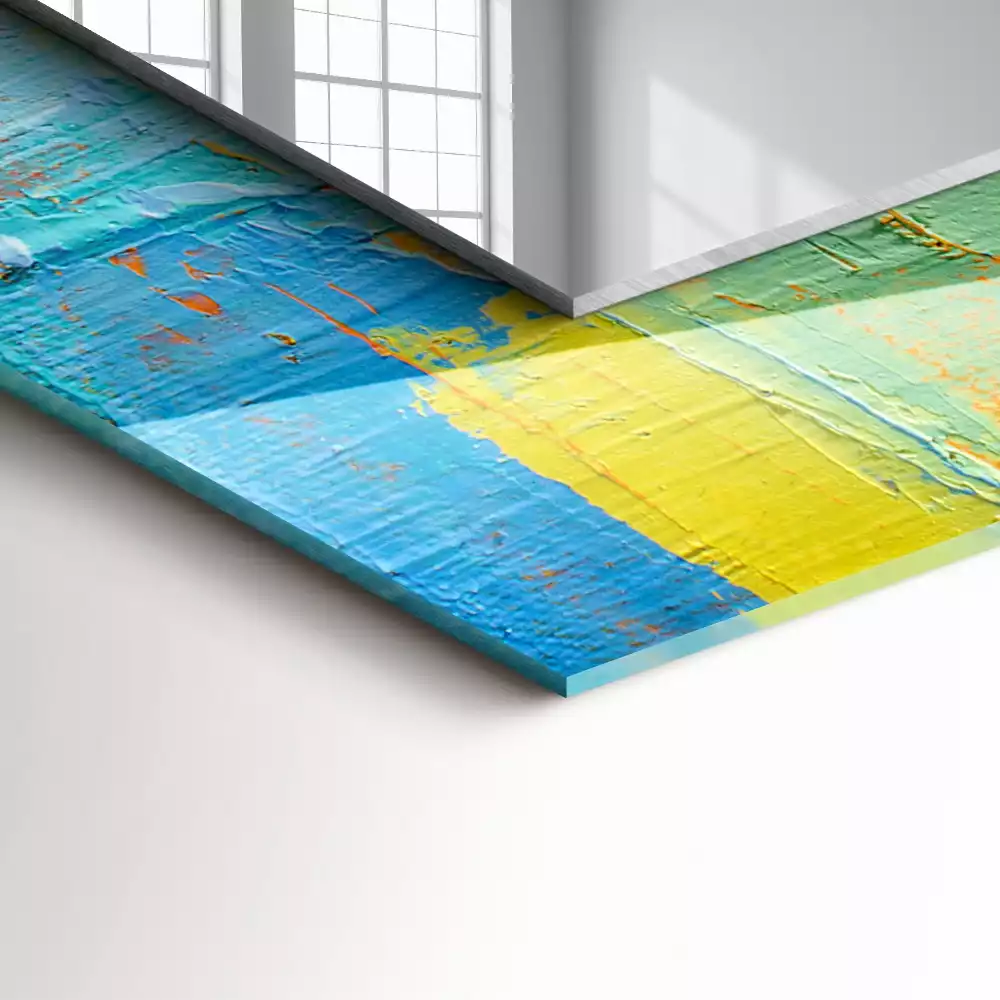 Obdélníkové dekorační zrcadlo Abstraktní olejomalba