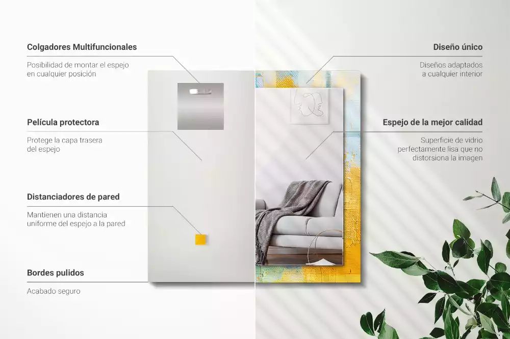 Obdélníkové dekorační zrcadlo Abstraktní olejomalba