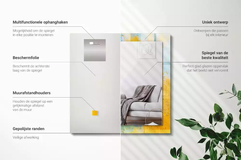 Obdélníkové dekorační zrcadlo Abstraktní olejomalba