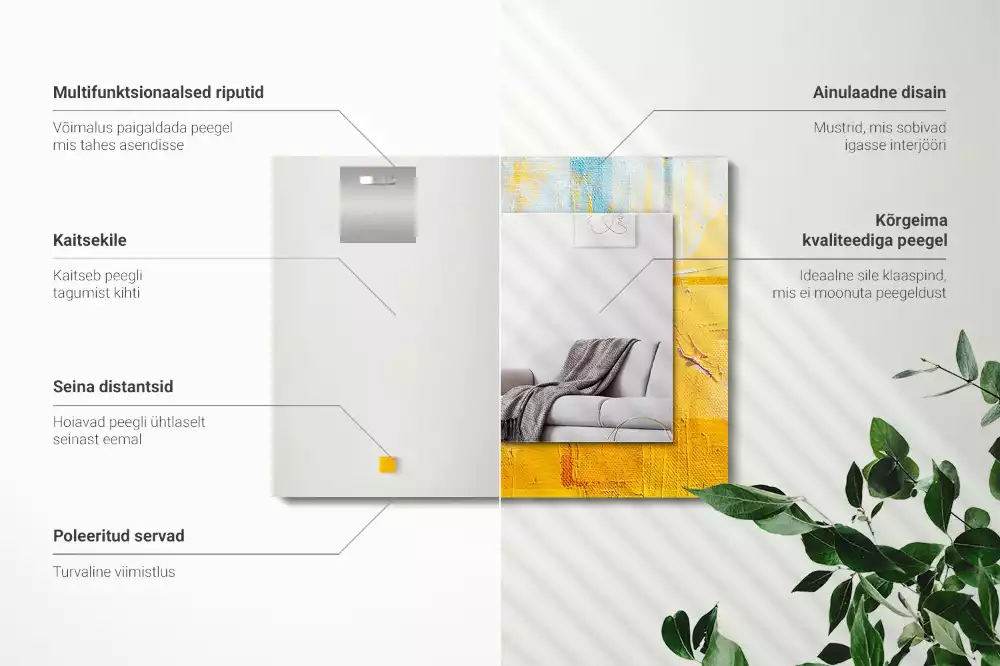 Obdélníkové dekorační zrcadlo Abstraktní olejomalba