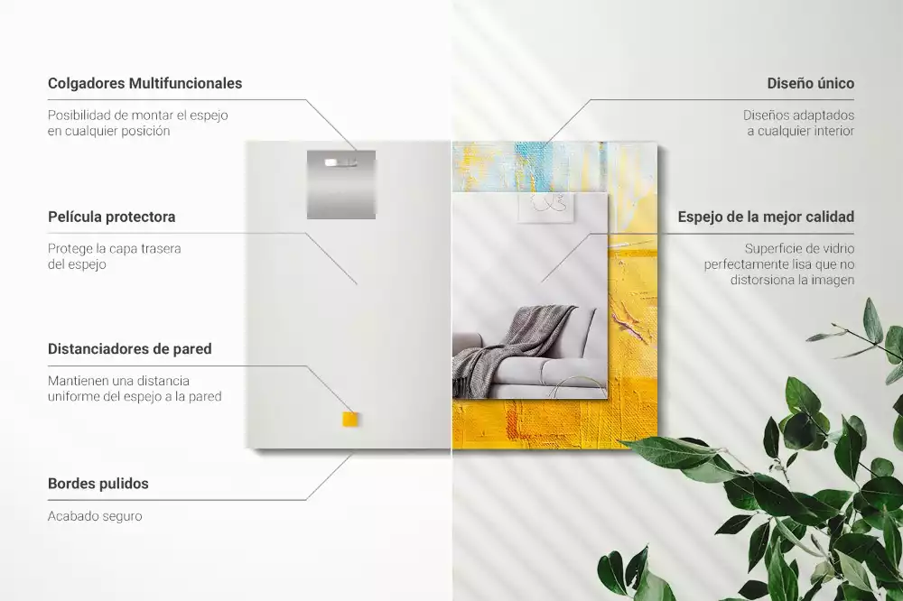 Obdélníkové dekorační zrcadlo Abstraktní olejomalba