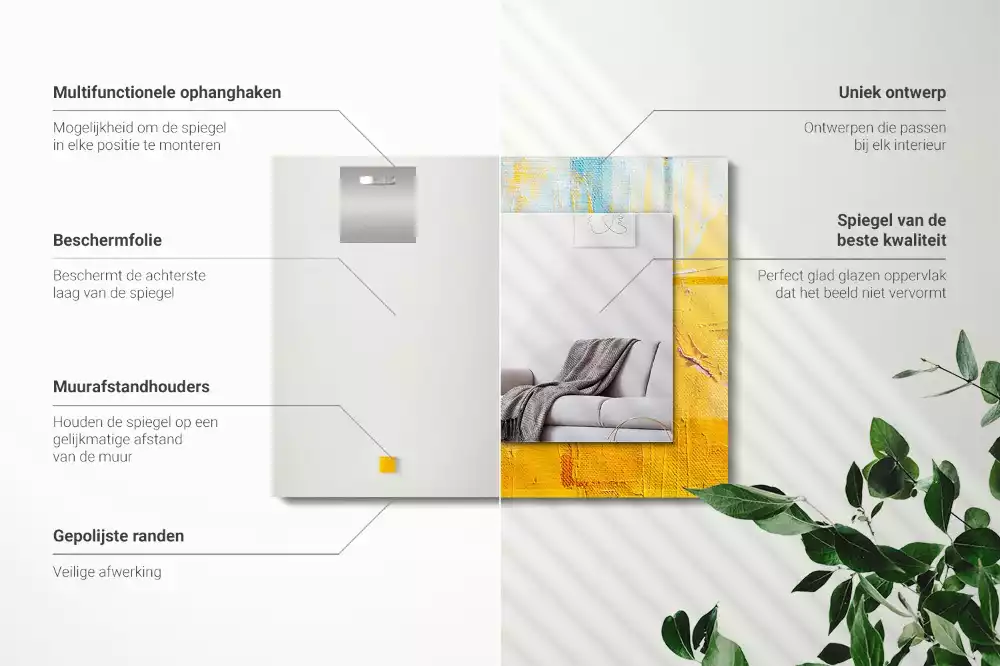 Obdélníkové dekorační zrcadlo Abstraktní olejomalba