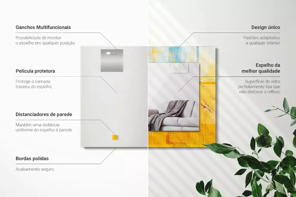 Obdélníkové dekorační zrcadlo Abstraktní olejomalba