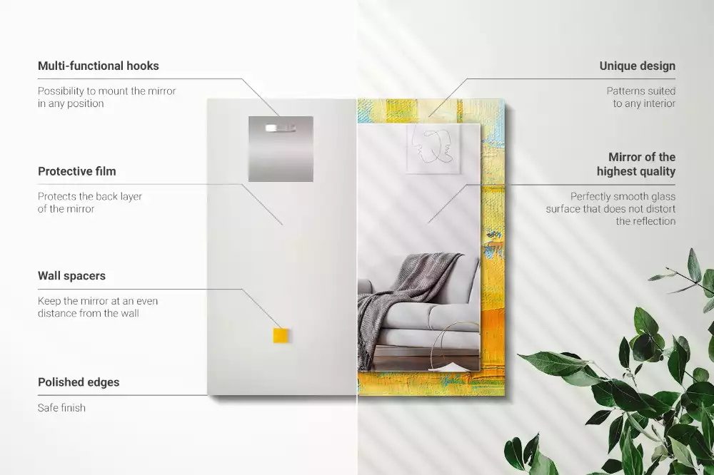 Obdélníkové dekorační zrcadlo Abstraktní olejomalba