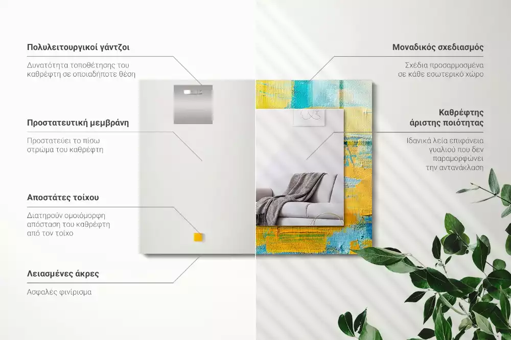 Obdélníkové dekorační zrcadlo Abstraktní olejomalba