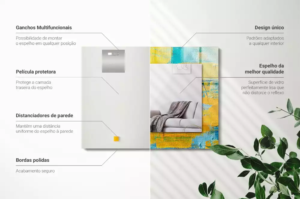 Obdélníkové dekorační zrcadlo Abstraktní olejomalba