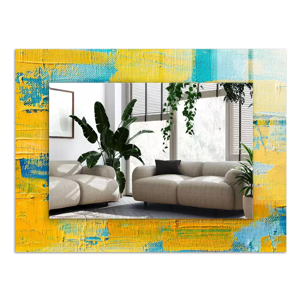 Obdélníkové dekorační zrcadlo Abstraktní olejomalba