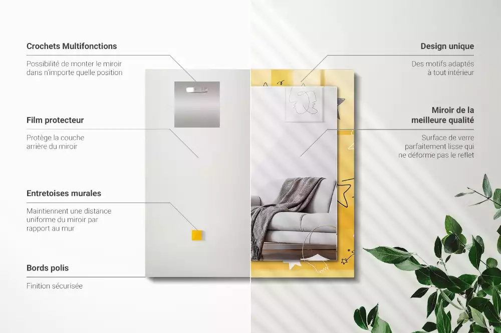 Obdélníkové dekorační zrcadlo Kresby různých hvězd