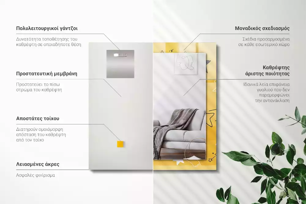 Obdélníkové dekorační zrcadlo Kresby různých hvězd