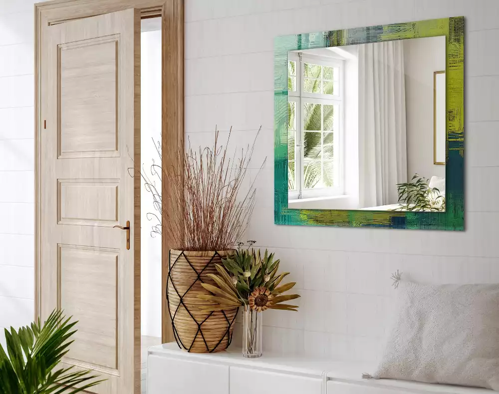 Obdélníkové dekorační zrcadlo Abstraktní barevné kompozice
