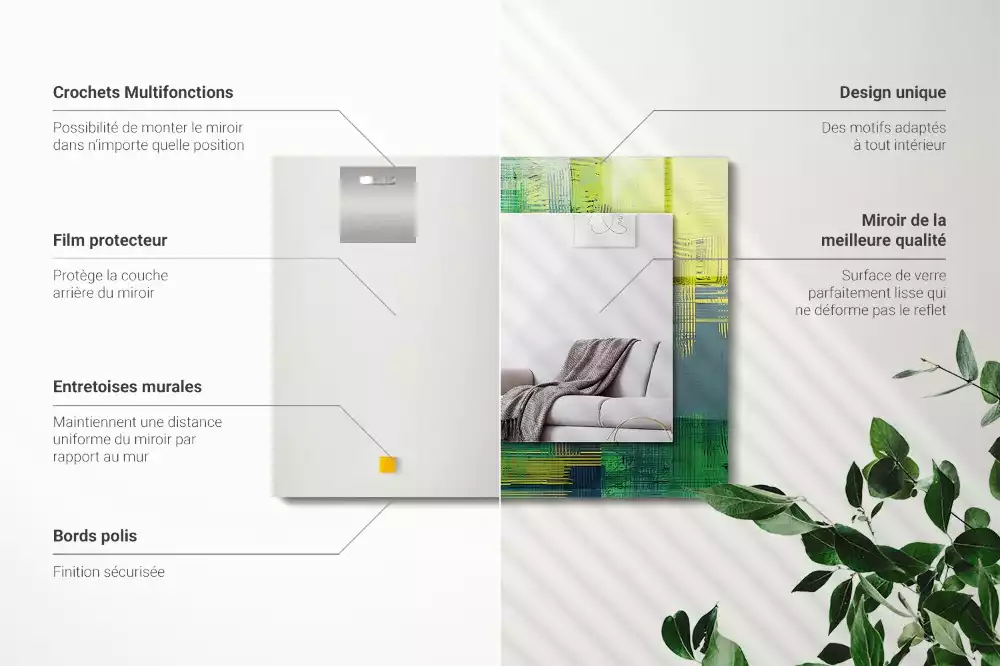 Obdélníkové dekorační zrcadlo Abstraktní barevné kompozice