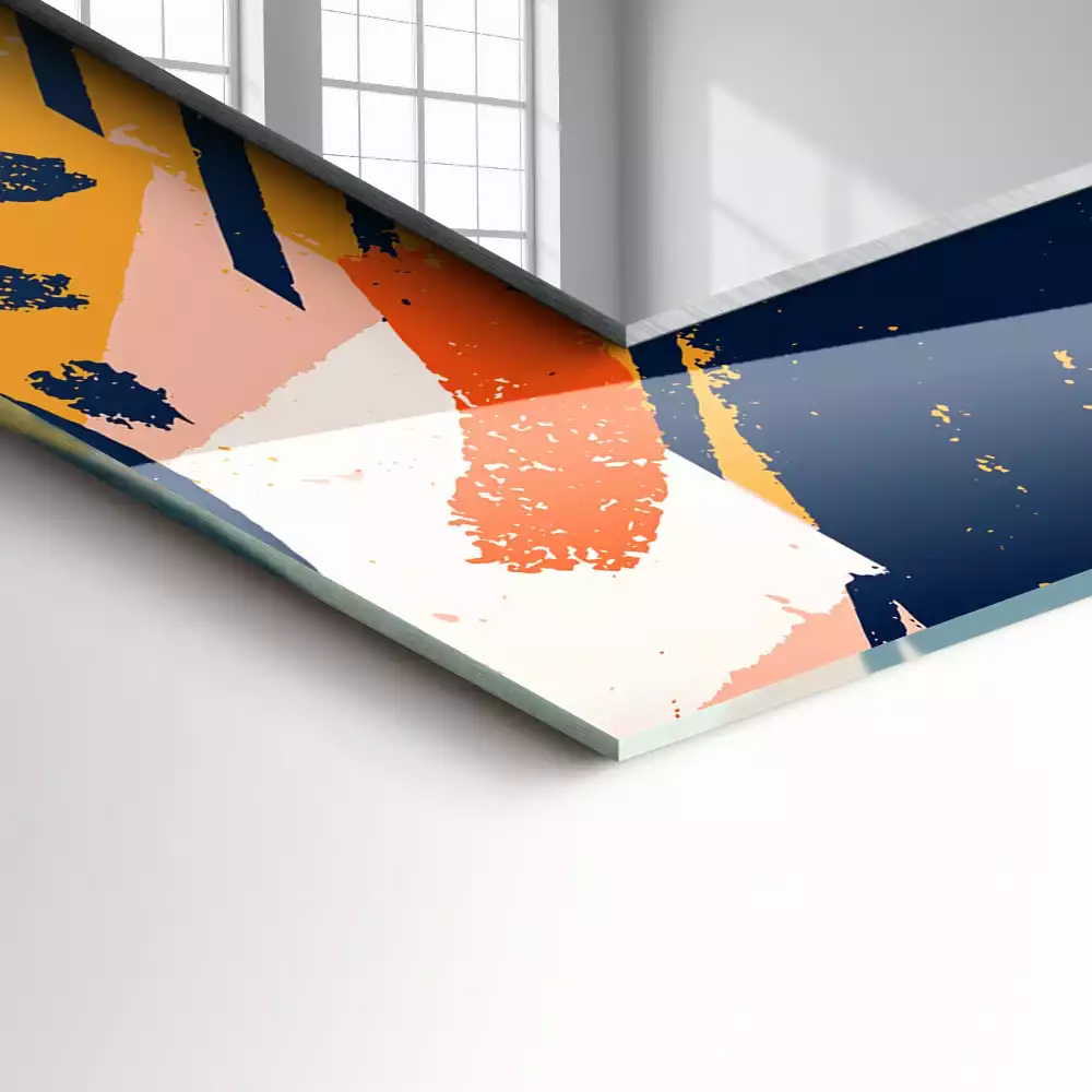 Obdélníkové dekorační zrcadlo Abstraktní barevná grafika