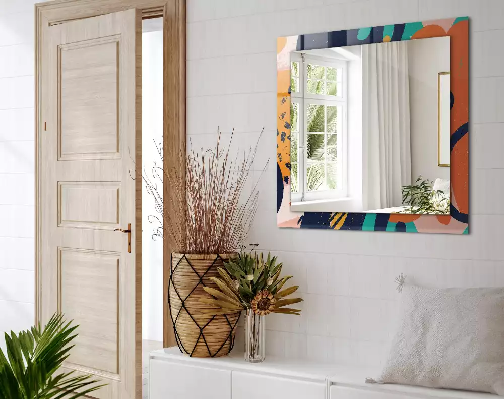 Obdélníkové dekorační zrcadlo Abstraktní barevná grafika