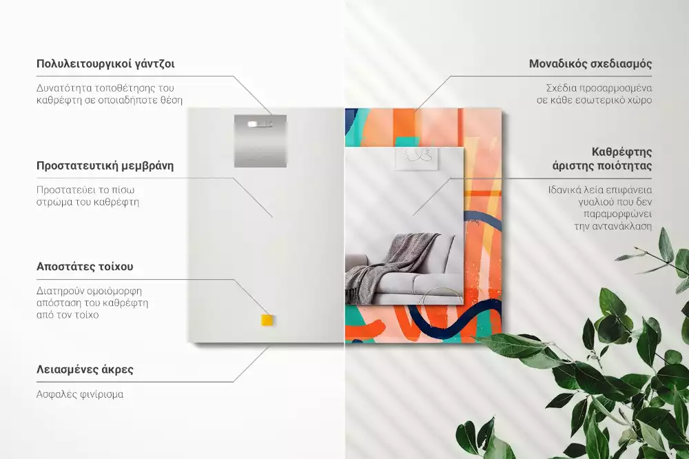 Obdélníkové dekorační zrcadlo Abstraktní barevná grafika