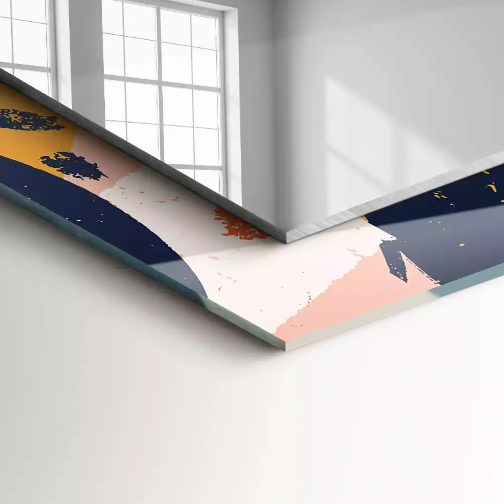 Obdélníkové dekorační zrcadlo Abstraktní barevná grafika