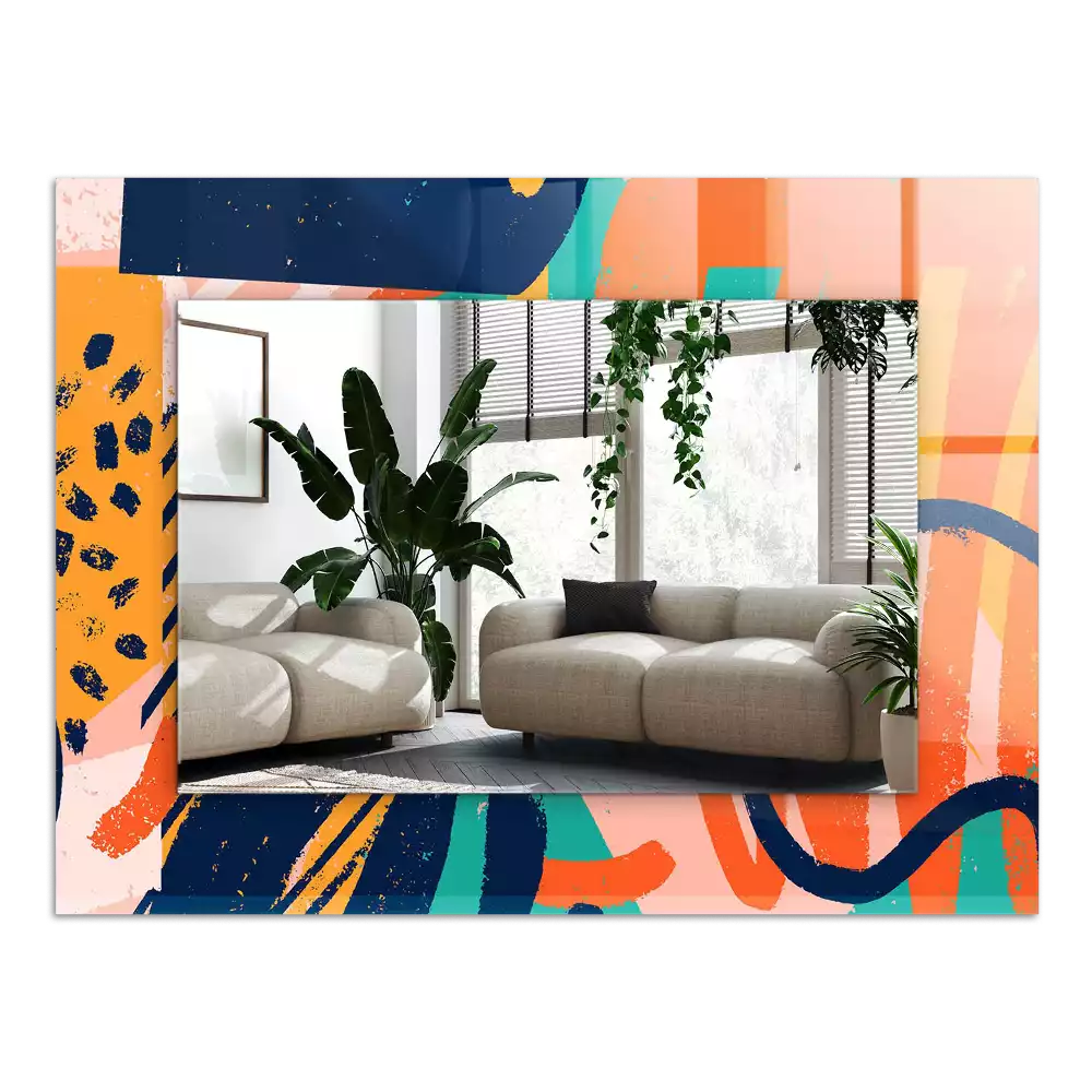 Obdélníkové dekorační zrcadlo Abstraktní barevná grafika