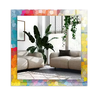 Obdélníkové dekorační zrcadlo Barevná abstraktní mozaika