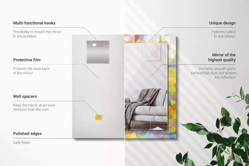 Obdélníkové dekorační zrcadlo Barevná abstraktní mozaika