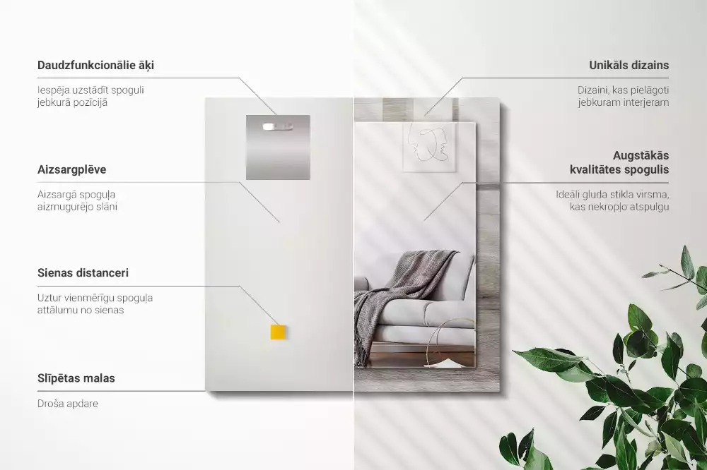 Obdélníkové dekorační zrcadlo Dřevěná deska textura