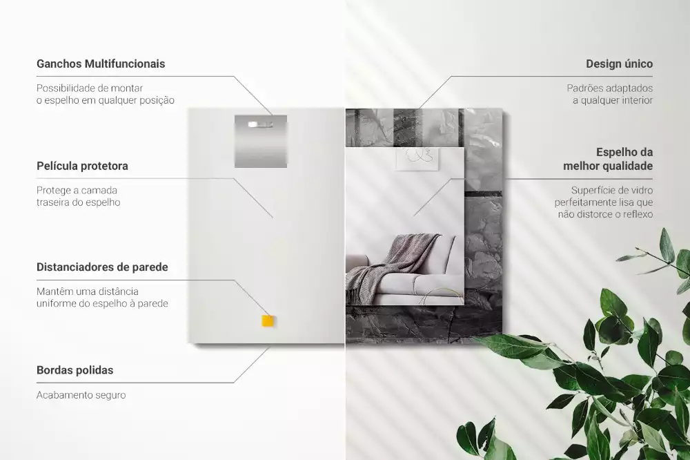 Obdélníkové dekorační zrcadlo Černá skála praská