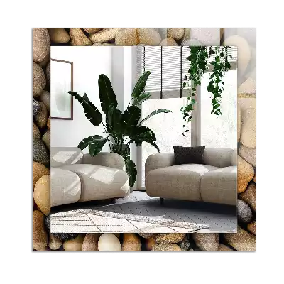 Obdélníkové dekorační zrcadlo Barevné hladké kameny