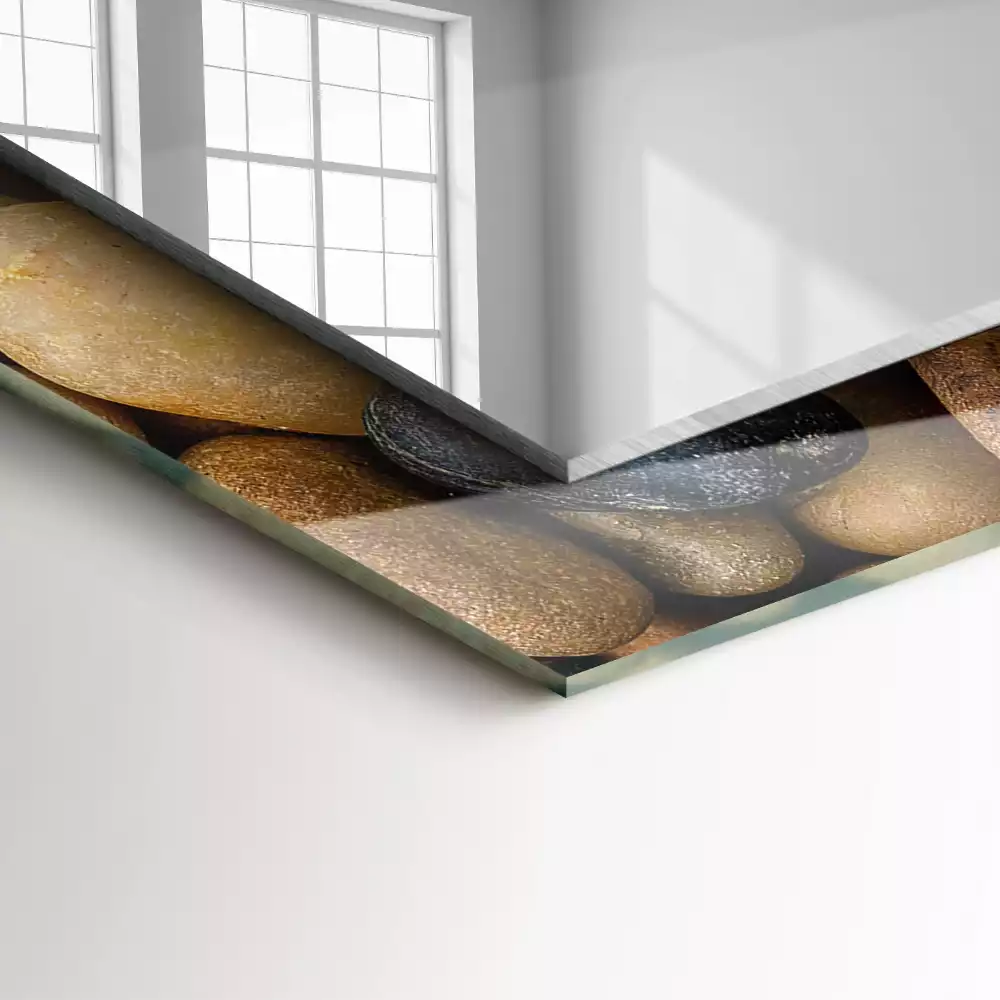 Obdélníkové dekorační zrcadlo Barevné hladké kameny