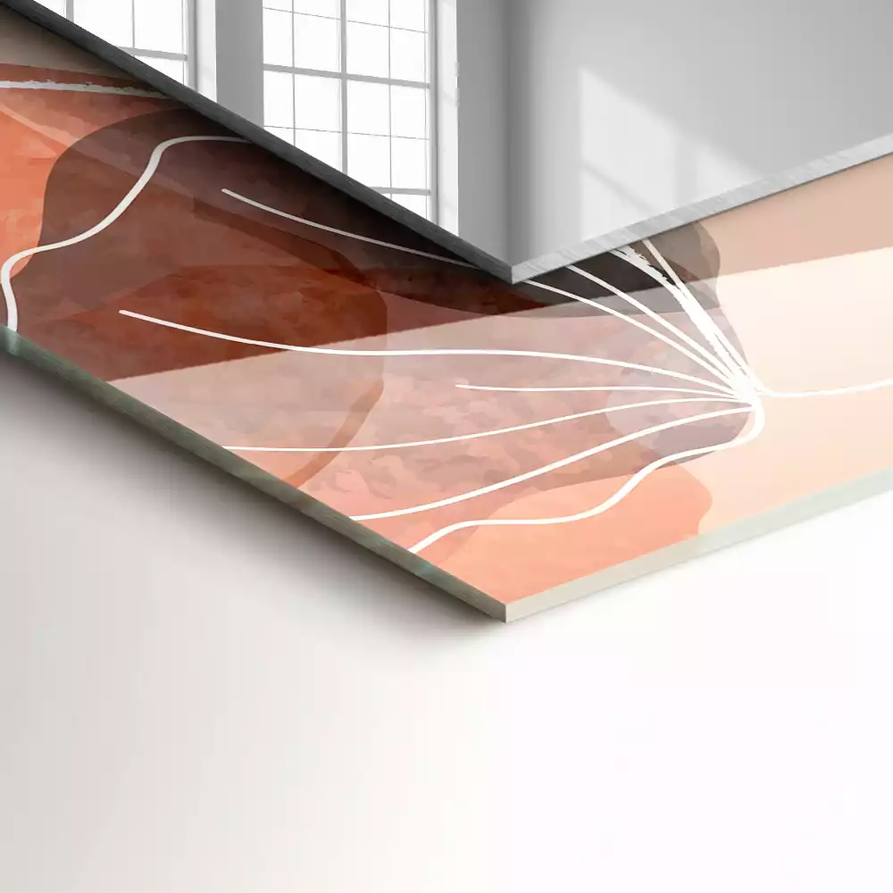 Obdélníkové dekorační zrcadlo Abstraktní květinové vzory