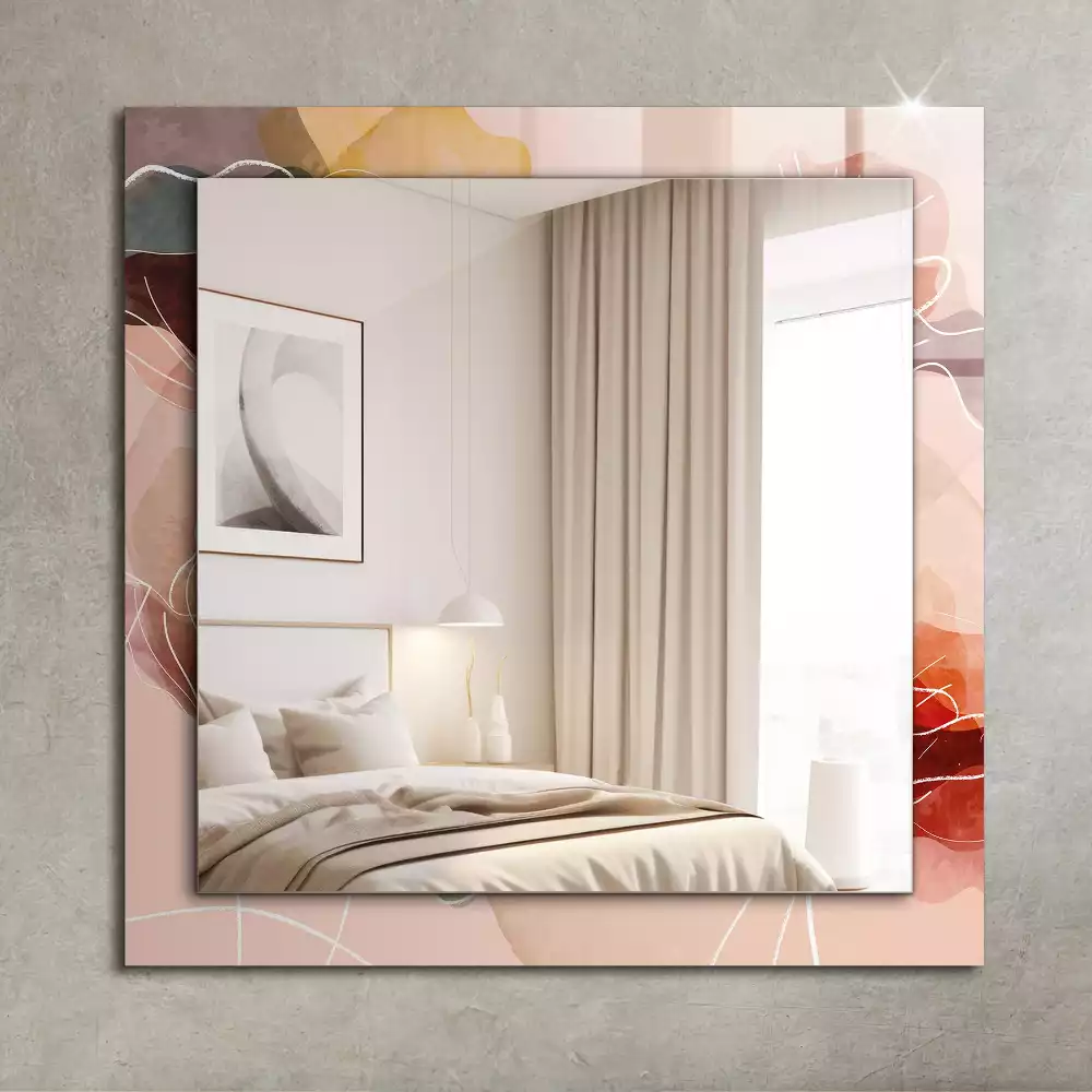 Obdélníkové dekorační zrcadlo Abstraktní květinové vzory