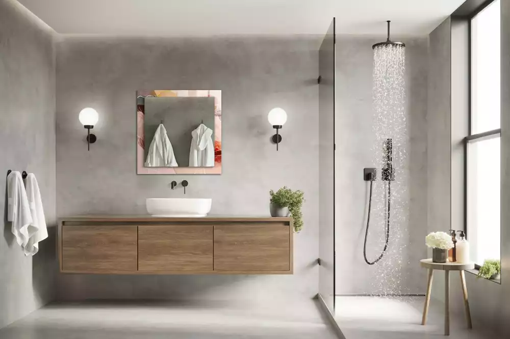 Obdélníkové dekorační zrcadlo Abstraktní květinové vzory