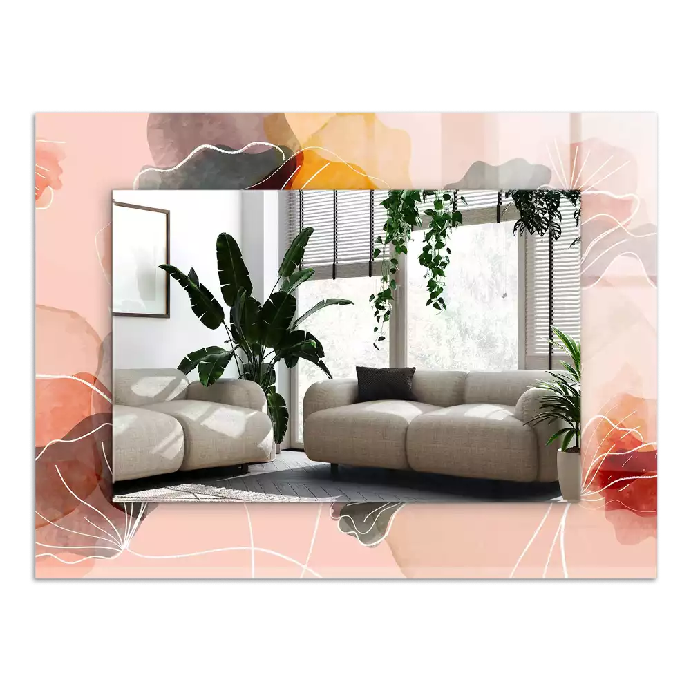 Obdélníkové dekorační zrcadlo Abstraktní květinové vzory