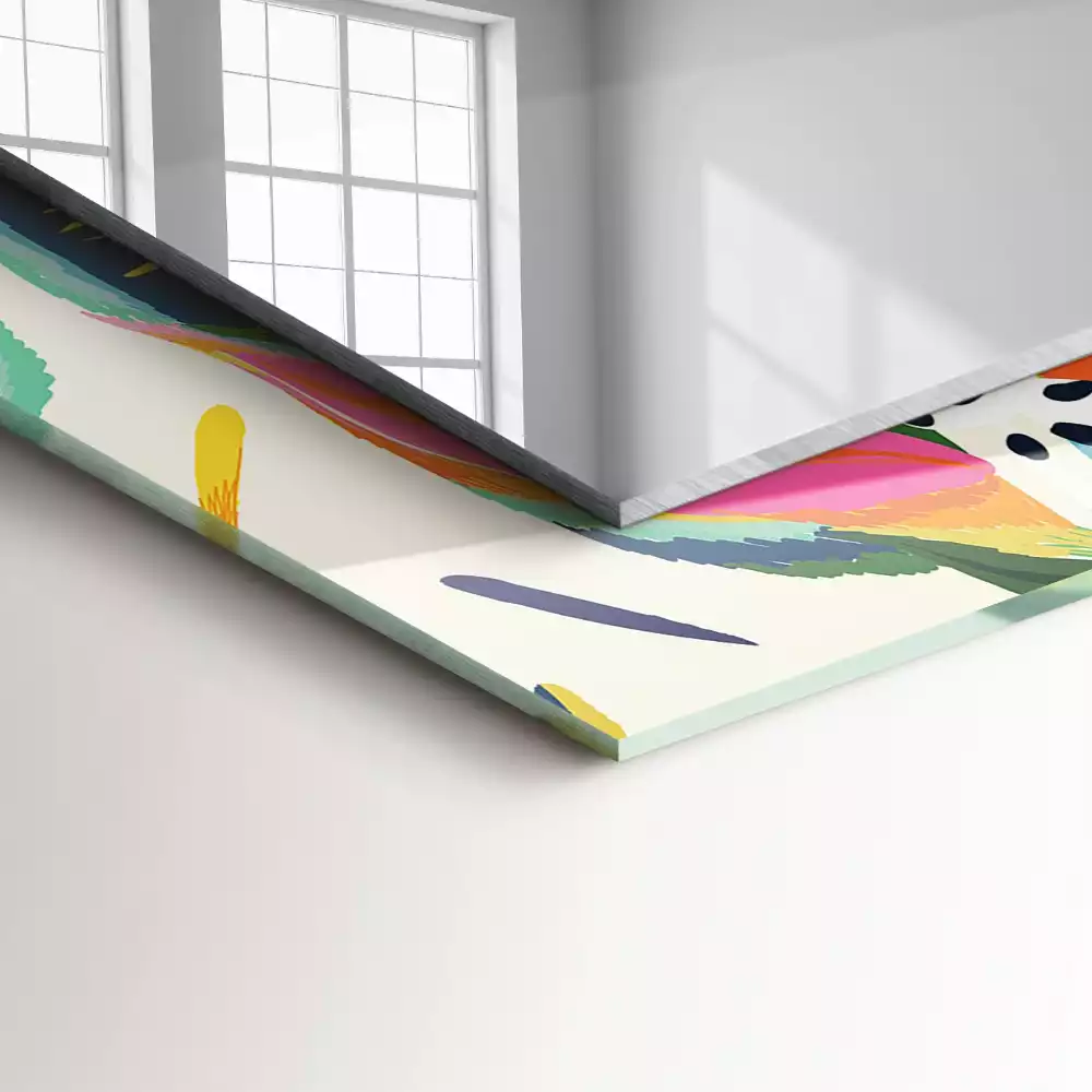 Obdélníkové dekorační zrcadlo Vzor barevné listy