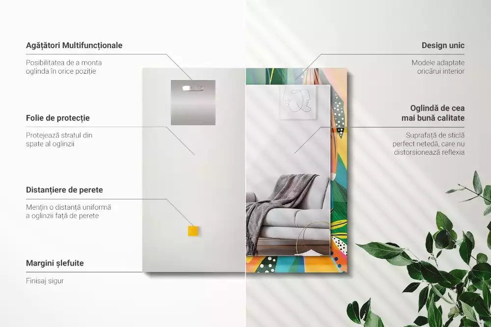 Obdélníkové dekorační zrcadlo Barevný abstraktní vzor