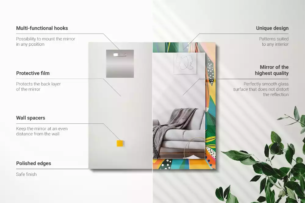 Obdélníkové dekorační zrcadlo Barevný abstraktní vzor