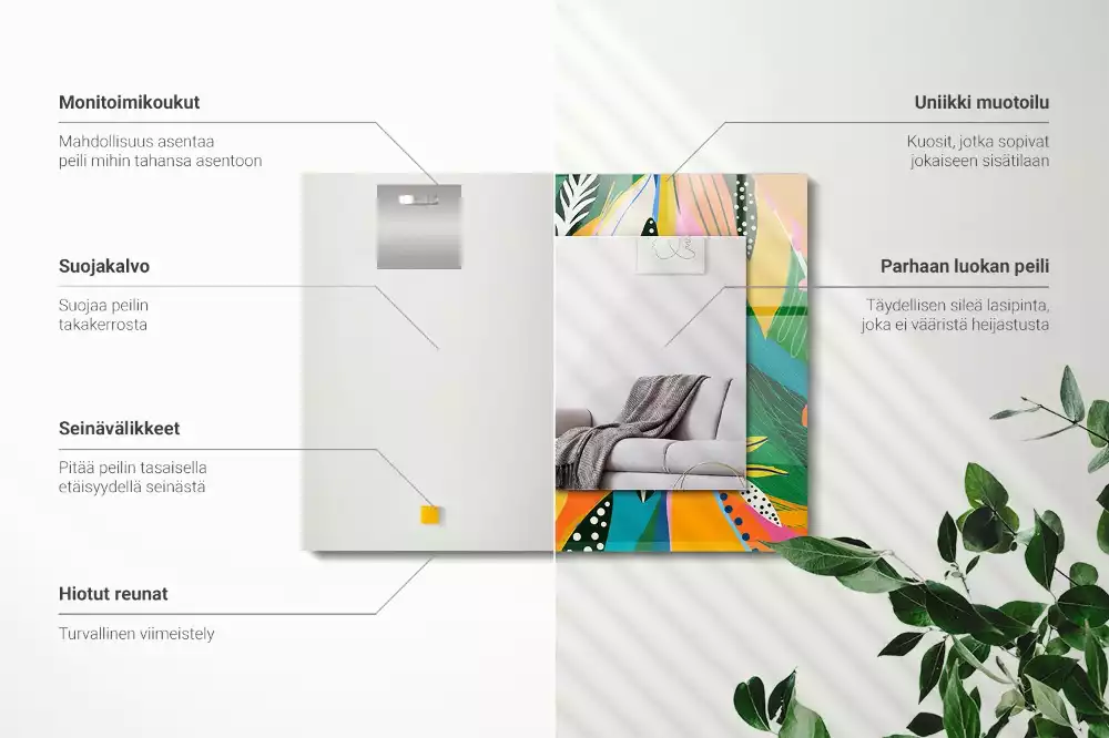 Obdélníkové dekorační zrcadlo Barevný abstraktní vzor