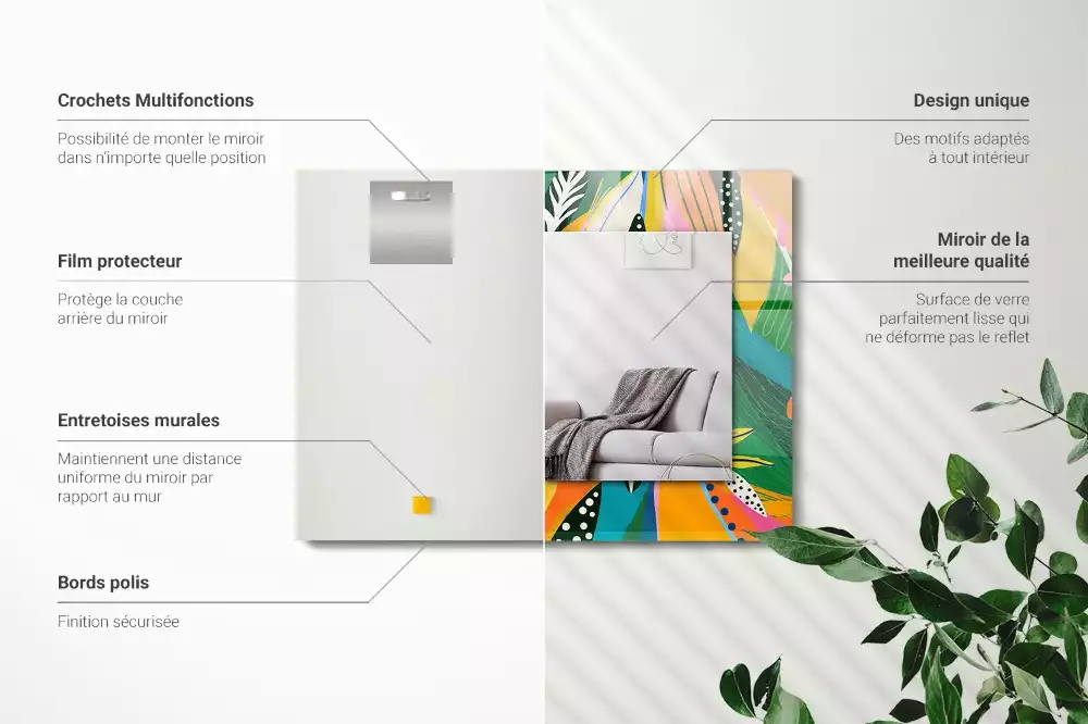 Obdélníkové dekorační zrcadlo Barevný abstraktní vzor