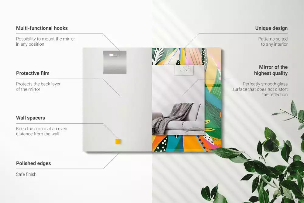 Obdélníkové dekorační zrcadlo Barevný abstraktní vzor