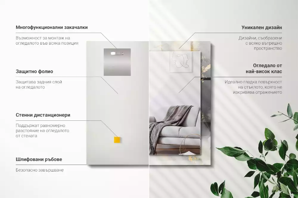 Obdélníkové dekorační zrcadlo Abstraktní moderní umění