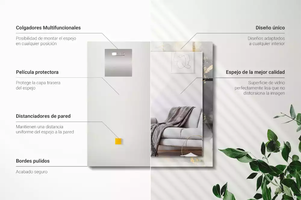 Obdélníkové dekorační zrcadlo Abstraktní moderní umění